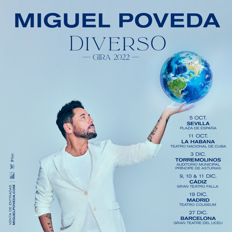 Miguel Poveda despide el año con nuevos conciertos en Sevilla, La Habana, Torremolinos, Cádiz, Madrid y Barcelona